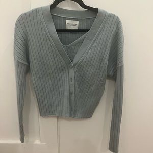 Abercrombie ribbed cardigan with matching tank